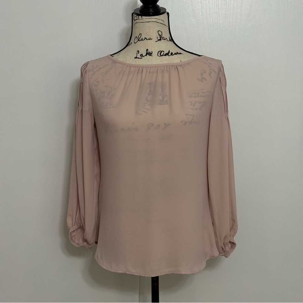 Ann Taylor Pink Relaxed Blouse with Long Sleeves